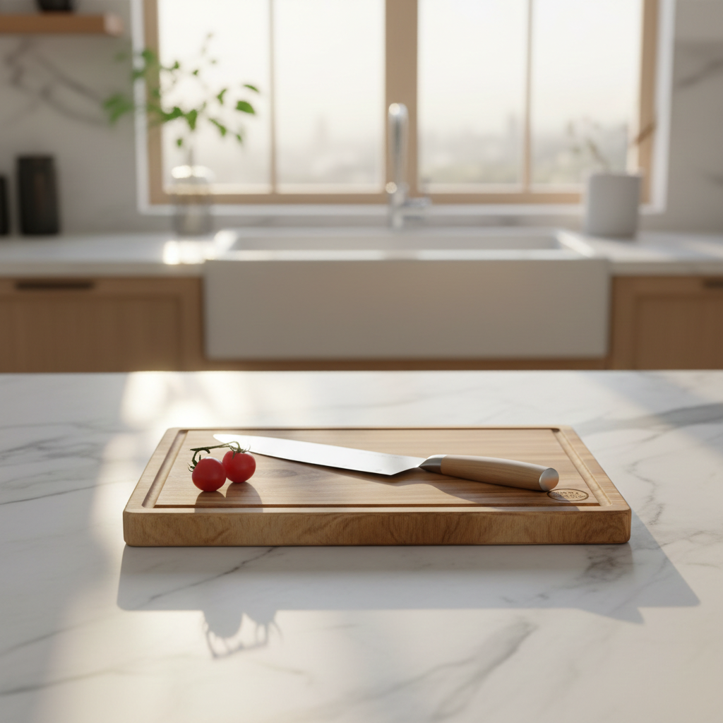 Single Block Teak wood medium sized cutting board